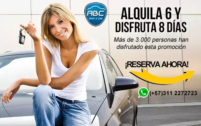 Promoción 8 días de Alquiler - Alquiler de Vehículos en Bogota Colombia ABC RENT A CAR